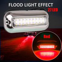 27/42 LED 12V Boat Transom Light Underwater Pontoon Marine Ship Boat Accessories Light Waterproof Marine Light IP68 For Car 27LED-Red