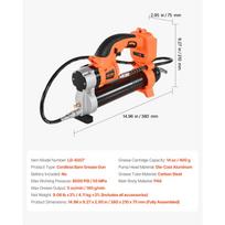 SucceBuy 8000PSI Cordless Electric Grease Gun with Hose Car Maintenance Power Tool for 18V Makita Battery Greasing Vehicles 8000PSI