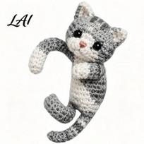 Animal Expression Jewelry Crocheted Ear Cuff Cute Cat Dog Fox Raccoon Unique Bag Decoration Charm Climber Crawler Earrings Non Pierced Earcuff A