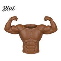 Makeup Brush Holder 3D Printed Pen Holder Muscular Man Figure Creative Desk Organizer Solid Texture Container for Pens And Brushes Funny ruda