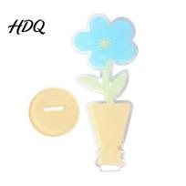 Transparent Card Holder Acrylic Desk Memo Holder Flower Shaped Photo Display Clip Stand Home Durable Office Table Number for Cards Paper Note A