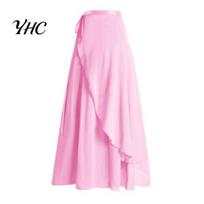 Women Dance Skirt High Waist Lace-up Multi-Layered Mesh Chiffon Long Tie Solid Color Flowy Maxi Adult Ballet Breathable