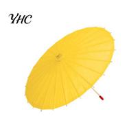 Paper Umbrella with Bamboo Handle 20/30/40/60/85CM Colorful Chinese Style DIY Crafts Decorative Oil-paper Handmade Oriental Painting Parasol 20cm geltona