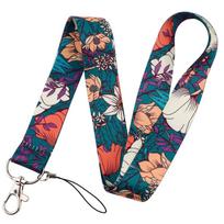 Webbings Ribbon Name Tag Holder Badge Holder Keys Keychain Flower Lanyard ID Card Pass Hang Rope A