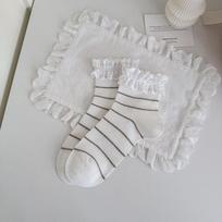Lace Lace Floral Socks - Children's Mid-calf Socks, Mesh Breathable Pile-up Socks, Boneless Summer Lightweight Style 1 pair