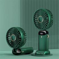Mini Handheld Fan with Phone Holder Foldable Neck Hanging Fan 5 Speed USB Rechargeable Portable Fan with Display