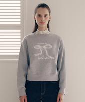 Lora Lora Lace Ribbon Sweatshirt Gray Gray/S