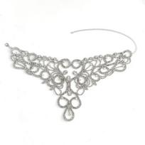 Luxurious Rhinestone Necklace Gold Silver Gold Applique Necklace Crystal Necklace  for Women sidabras