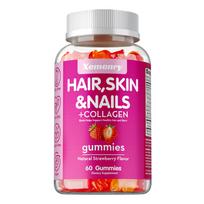 Biotin gummies with collagen, Vitamin C, and Vitamin E; supports healthy hair and nails; suitable for both men and women. 60