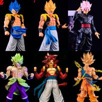 Dragon Ball Z Super Saiyan Figures Set, Large Standing Statues of Goku Vegeta Gogeta Broly SS4, Collector Anime Model Toys Super blue vegeta 16cm color box