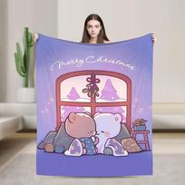 Soft Blanket Travel Office Halloween Bubu and Dudu Love Throw Blanket Flannel Bedspread For Couch Bed Novelty Sofa Bed Cover Size: 75*100cm, Weight: 230 GSM