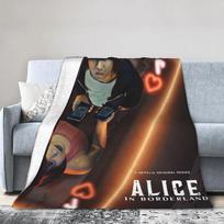 Alices in Borderland Poster Blanket Warm Soft Fluffy Plush Bedding Throws For Kids Couch Chair Flannel Bedspread Bed Cover Size: 75*100cm, Weight: 230 GSM