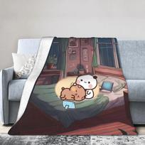 Bubu & Dudu Swing Blankets Warm Print Plush Throw Blanket For Students Home Decor Flannel Bedspread Bed Cover Size: 75*100cm, Weight: 230 GSM