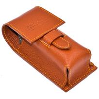 Parker Safety Razor Premium Protective Leather Case for Shaving Brush | Durable & Stylish | Ultimate Protection Easy to Carry During Travel (Saddle