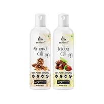 Biomidas 100% Pure Almond Oil 100ML & Jojoba Oil 100ML Combo For Rapid Hair Growth, Anti Hair Fall, Split Ends & Promotes Softer & Shinier Hair (Pa
