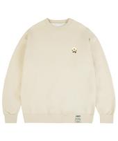 Graver [Unisex] Head Flower Bear Smile Sweatshirt_Cream Cream/M