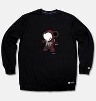 Doldol Dmk_Mtm_82 Graffiti Artist Devil Monkey Dmk Nft Character Long-Sleeve Sweatshirt Long Sleeve Light Gray/M