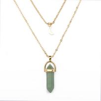 SUMENG 2025 Natural Stone Moon Choker Necklace Gold-Color Crystal Pendant Fashion Bohemia Style for Women Wedding Party Gifts Gold