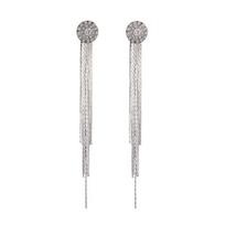 SUMENG 2025 New Personality Temperament Crystal Tassel Drop Earrings for Women Fashion Jewelry Long Studs Gifts sidabras
