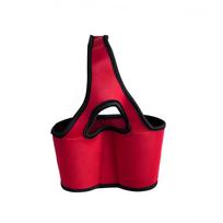 Reusable Double Cup Beverage Holder Collapsible Cup Carrier Holder Carrying Drinkware Bags  Camping raudona