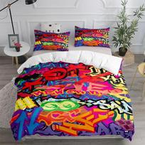 3D Hot Sale Graffiti Rainbow Friends Cartoon Duvet Cover UK Single Double King US Twin Full Queen Size Bed Linen Set Best Gifts 200x200cm