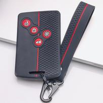 Car Key Cover for Renault Zoe Captur Clio 5 Arkana Megane 4 Scenic Espace Kadjar with Keychain Honeycomb Texture Non Slip Grip Car Remote Key Sleeve juoda