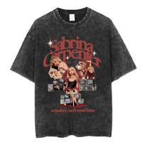 Sabrina Carpenter Short N' Sweet Tour Vintage skalauti marškinėliai Gerbėjų dovana Vyriški moteriški drabužiai Madingi estetiški marškinėliai S įvairiaspalvis