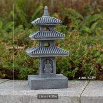 Japonijos pagodos statulėlė Zen sodo žibintas Dervos akmens bokšto skulptūra Budos dekoras terasai, kiemui, meditacijai, namų papuošalas gray