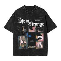 Life Is Strange Peripherals Graphic Print Vintage Washed T-shirt Men Women Crewneck Cotton Tees Streetwear Hip Hop Oversized Top S įvairiaspalvis