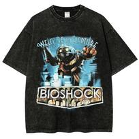 Klasikinis Retro Šaudymo Žaidimas Bioshock Periferija Grafinis Spaudinys Marškinėliai Vyrams Moterims Naujas Harajuku Stilius Marškinėliai Vintage Skalbti Medvilninis Viršus S įvairiaspalvis