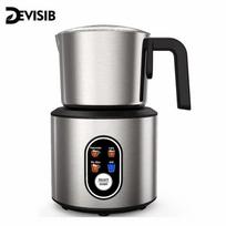 DEVISIB 4-in-1 Automatic Milk Frother Electric Instant Magic Froth 350ml Stainless Steel Pitcher Dishwasher Safe Hot and Cold EU