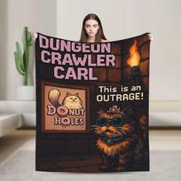 Warm Soft BlanketsChildren Picnic Donut Cat Dungeon Crawler Carl Throw Blanket Flannel Sofa Bed Print Sofa Bed Cover Size: 75*100cm, Weight: 230 GSM