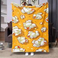 pc Whimsical Popcorn Candy Graphic Flannel Blanket Soft Warm Polyester for All Seasons Ideal for Office Bed Camping Size: 75*100cm, Weight: 230 GSM