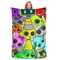 Incredibox Sprunki Game Blanket Fleece Spring/Autumn Portable Warm Throw Blanket for Home Outdoor Plush Thin Quilt Size: 75*100cm, Weight: 230 GSM