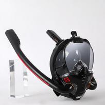 K3S Full Face Spot Double Tube Silicone Snorkeling Mask Anti-Fog Waterproof Diving Mask for Adult Swimmers L/XL juoda
