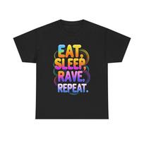 Vibrant  Eat Sleep Rave Repeat  Tee: Unisex Festival Shirt M