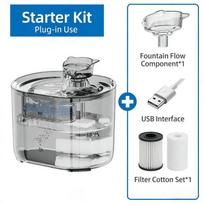 Pet Water Fountain for Cats Dogs-Foldable Portable Waterproof Smart Fountain Automatic Circulation Filtered Running Water Love (as the picture,2.2L)