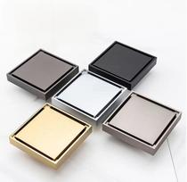 Aukštos kokybės viešbučio vonios kambario nematomas grindų sifonas, žalvario linijinio dizaino, chromuotas, plytelių grindims (Black,Brass) juoda