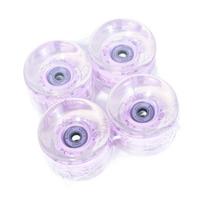 4x Skateboard Wheels Repair Parts with Bearings Clear PU Longboard Wheels violetinė