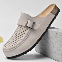 Classic Soft Men Clogs Slippers Breathable Lightweight Non Slip Casual Open Back Sandals Comfortable Footwear for Indoor Outdoor Bathroom Garden 39 smėlinė