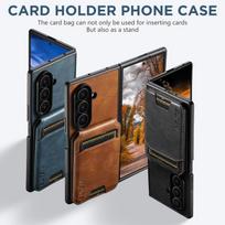 Dropshipping For Samsung Galaxy Z Fold7 Suteni H02 Wallet Stand Back Mobile Phone Case juoda