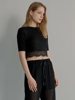 Muse By Rose Zoe Lace Crop Top (Black) L