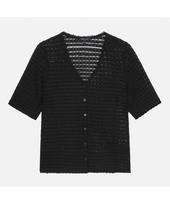 Thursday Island Cardigan-Style Short Sleeve T-Shirt_T254Mts246W Bk2(Black)/85(S)