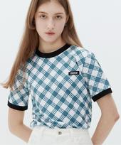Match Glove Diamond Check Ringer Tee (Green) Green/Free