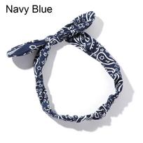 Hair Accessories Elastic Soft Print Hairbands Bandanas Headbands Girls Hair Bands tamsiai mėlyna spalva