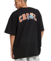 Cream Soda Lab Multi Arc Oversized Pocket Short Sleeve Tee Black Orange L