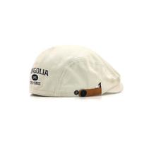 Flat Letter Embroidery Beret Cotton Painter Cap Vintage Newsboy Cap  Women chaki