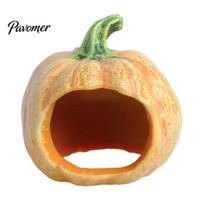 Pumpkin Fish Tank Cave Halloween Aquarium Hideout, Ghost Face Betta Durable Decor Hide Cave, Decorative Shrimp Hideaway for Landscaping Ornament A