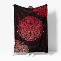 Black Lace Floral Mandala Blanket Soft Fleece Throw Decorative Bed Sofa Cover Gift Size: 75*100cm, Weight: 230 GSM