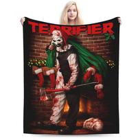 Terrifier 2 Art The Clown Blankets Soft Flannel Novelty Gift Halloween Film Throw Blanket Quilt Size: 75*100cm, Weight: 230 GSM